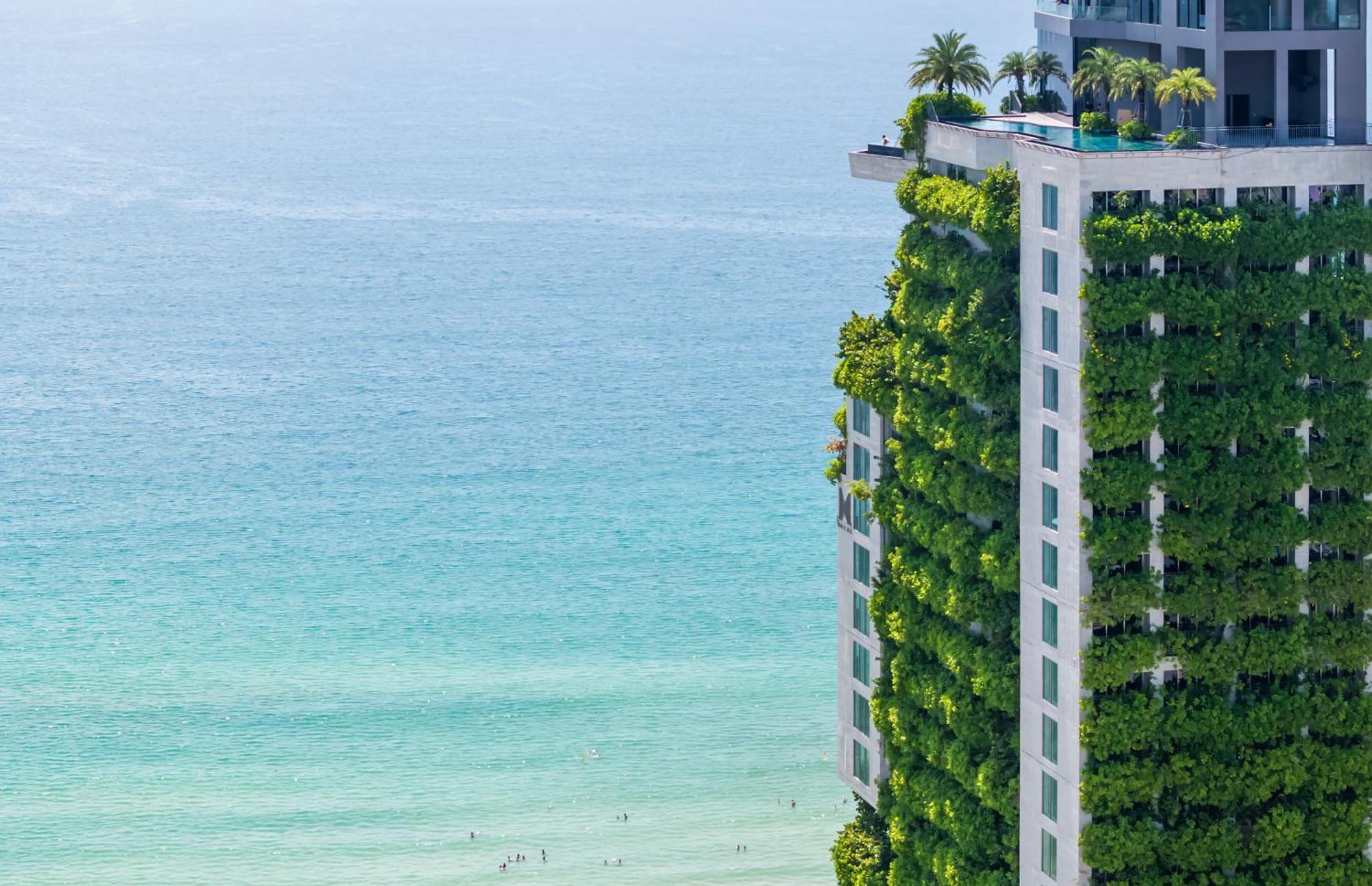 M Hotel Danang Ngoại thất bức ảnh The vertical garden at The Ivy
